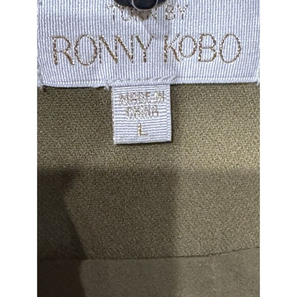 Ronny Kobo NWT Olive Green Cropped Wrap Jacket ZUNA Size L - Picture 5 of 7